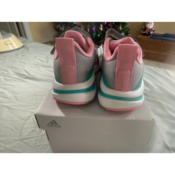 NIB! Adidas FortaRun EL K Toddler Shoes - Grey/Pink/Teal Size 11K - Picture 2 of 7